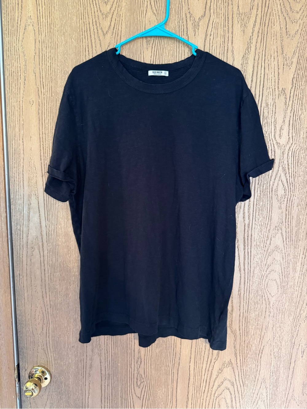 Buck Mason Black Short Sleeve Crew Neck T-Shirt - Picture 2 of 4